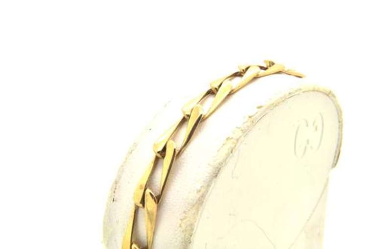 14 KT SOLID GOLD ITALIAN FIGARO BRACELET
