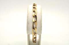 14 KT SOLID GOLD ITALIAN FIGARO BRACELET