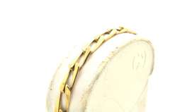 14 KT SOLID GOLD ITALIAN FIGARO BRACELET