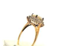 LADIES GOLD DIAMOND AND OPAL RING