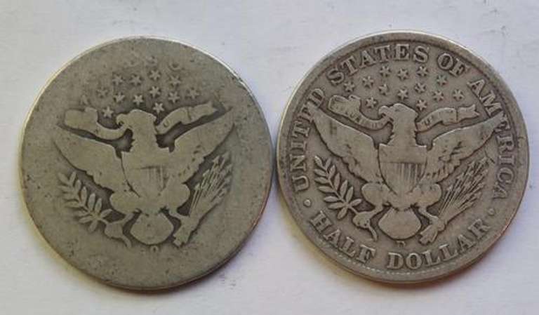 12 Silver Barber Halves