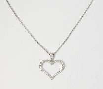 Charming Diamond Heart Pendant in 14K WG