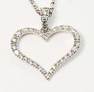Charming Diamond Heart Pendant in 14K WG