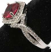 Gemstone Sterling Silver Ring with CZs.
