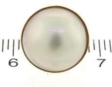 Stunning Yellow Gold 18mm Mabe Pearl Earrings