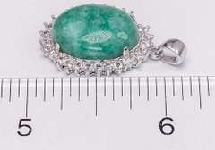 Glittering Emerald & White Sapphire Pendant, Sterling