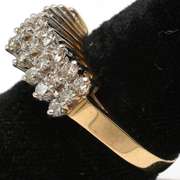 1.00CTW Diamond Pyramid Style Band Ring in 14KT Yellow Gold