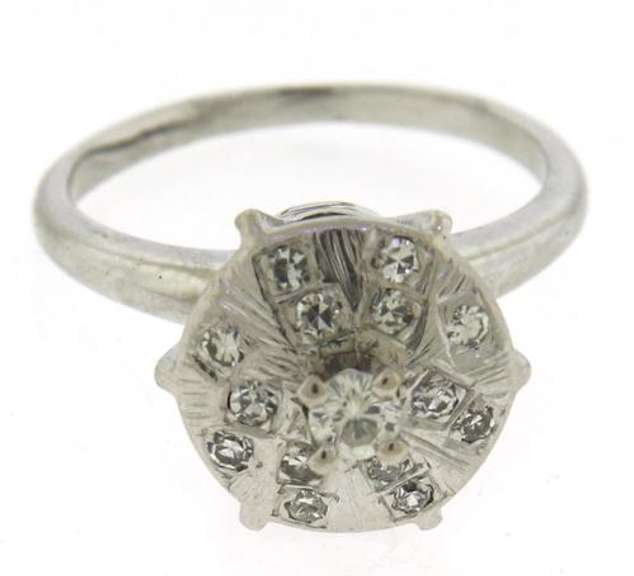 Fantastic White Gold Diamond Cluster Ring