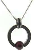 Teno Stainless Steel Red Dyed Pearl Pendant on Chain