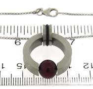 Teno Stainless Steel Red Dyed Pearl Pendant on Chain