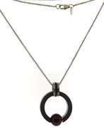 Teno Stainless Steel Red Dyed Pearl Pendant on Chain