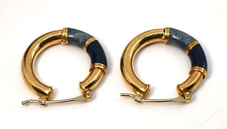 Italian Made Enamel Hoop Earrings