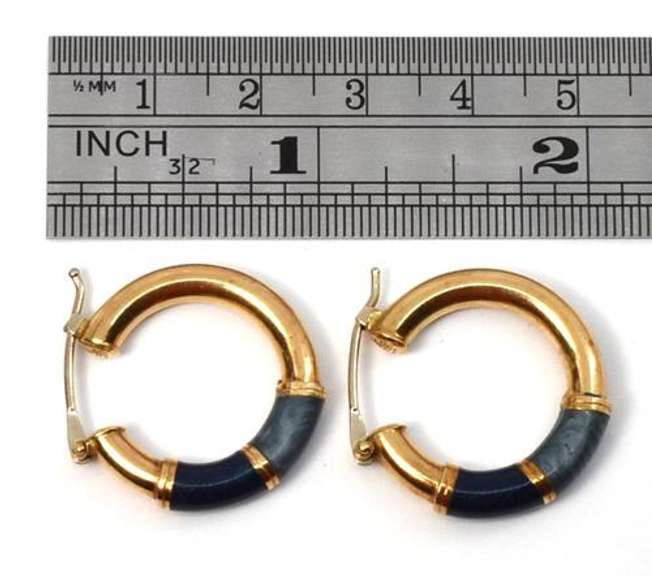 Italian Made Enamel Hoop Earrings