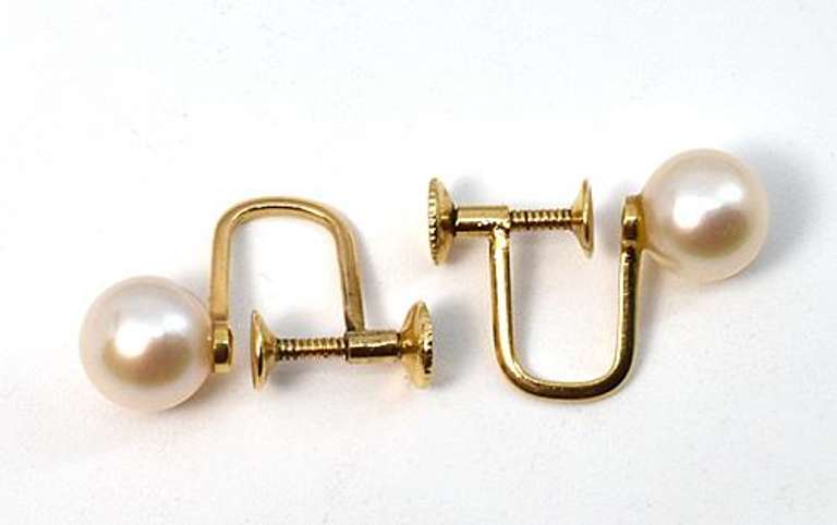 Mikimoto Screwback Estate Earrings