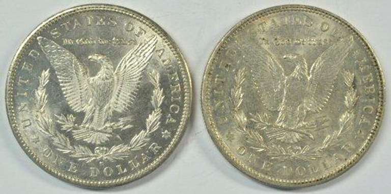 Flashy 1891-S & 1902-P Morgan Silver Dollars