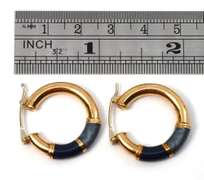 Italian Made Enamel Hoop Earrings