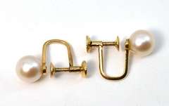 Mikimoto Screwback Estate Earrings