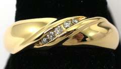 Mens Diamond Band Ring in 14KT Yellow Gold