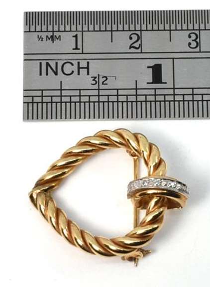 Nice Heart Brooch/Pendant in 14K Yellow Gold