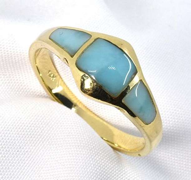Chic Larimar Ring in 14K Yellow Gold