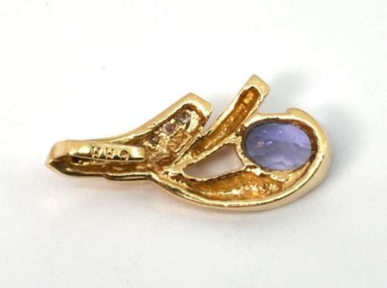 Sassy Tanzanite & Diamond Pendant in 14K YG