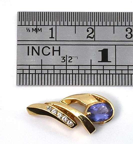 Sassy Tanzanite & Diamond Pendant in 14K YG