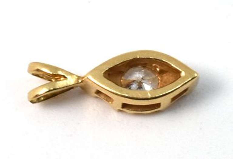 Feminine .20 Carat Diamond Pendant 14K YG