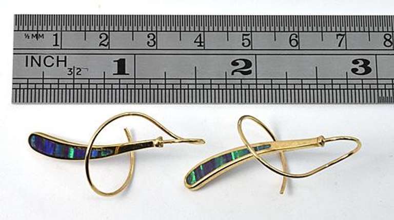 Whimsical Opal Earrings in 14K Yellow Gold