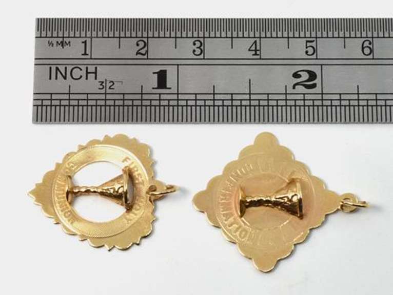 Pair of Communion and Confirmation Medals in 14K
