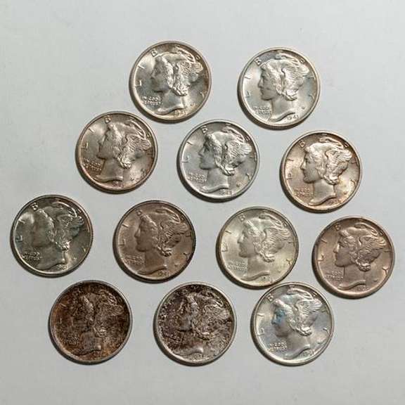 Mercury Dime Lot Unc And BU