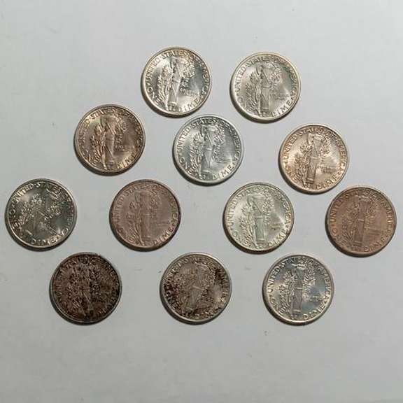 Mercury Dime Lot Unc And BU