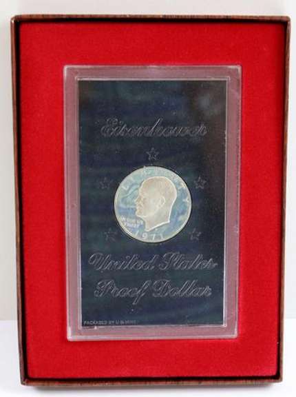 5 Ultra Gem BU 1971 S Brown Box Ike Dollars