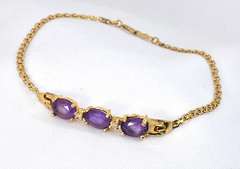 Feminine Amethyst & Diamond Bracelet in 14K YG