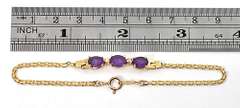 Feminine Amethyst & Diamond Bracelet in 14K YG