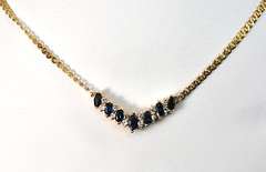 Elegant Sapphire & Diamond Necklace in 14K YG