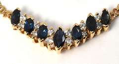 Elegant Sapphire & Diamond Necklace in 14K YG
