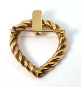 Nice Heart Brooch/Pendant in 14K Yellow Gold