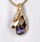 Sassy Tanzanite & Diamond Pendant in 14K YG