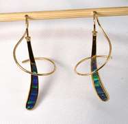 Whimsical Opal Earrings in 14K Yellow Gold