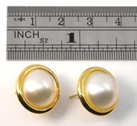 Lustrous Half Pearl Earrings in 18K Yellow Gold
