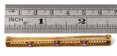 Stately  Amethyst Bar Pin in 14K Yellow Gold