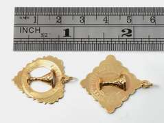 Pair of Communion and Confirmation Medals in 14K