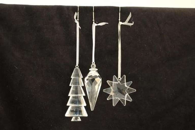 Crystal Holiday Ornament - Set of 3