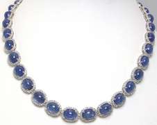 Incredible Tanzanite & White Sapphire Necklace in Plated Sterling