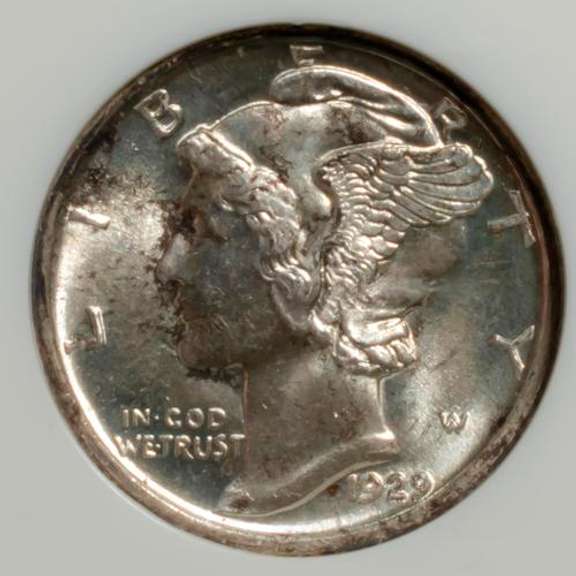 1929 D Mercury Dime MS 64 Full Bands
