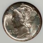 1929 D Mercury Dime MS 64 Full Bands