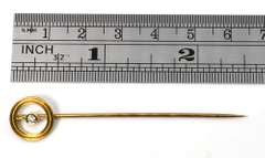 Vintage Diamond Stickpin in 14K Yellow Gold