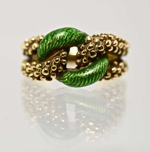 Fabulous 18K and Enamel Ring