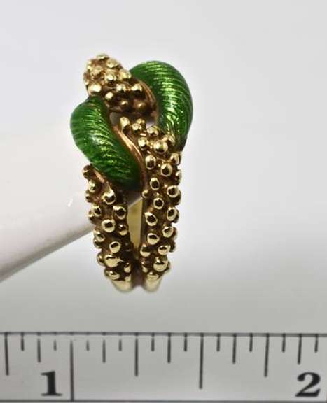 Fabulous 18K and Enamel Ring
