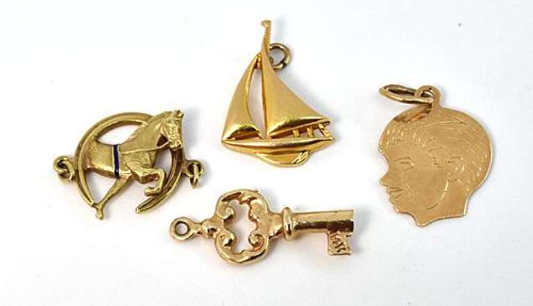 Group of 4 14k Vintage Charms